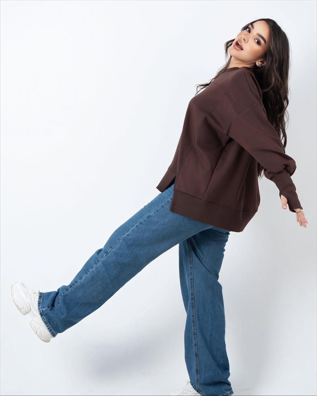 Brown Puffy Sweatshirt