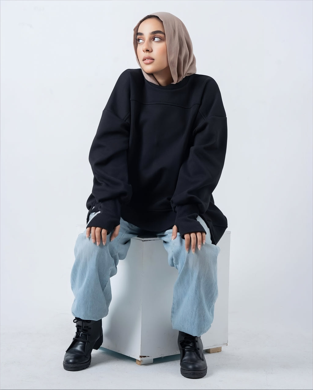 Black Puffy Sweatshirt