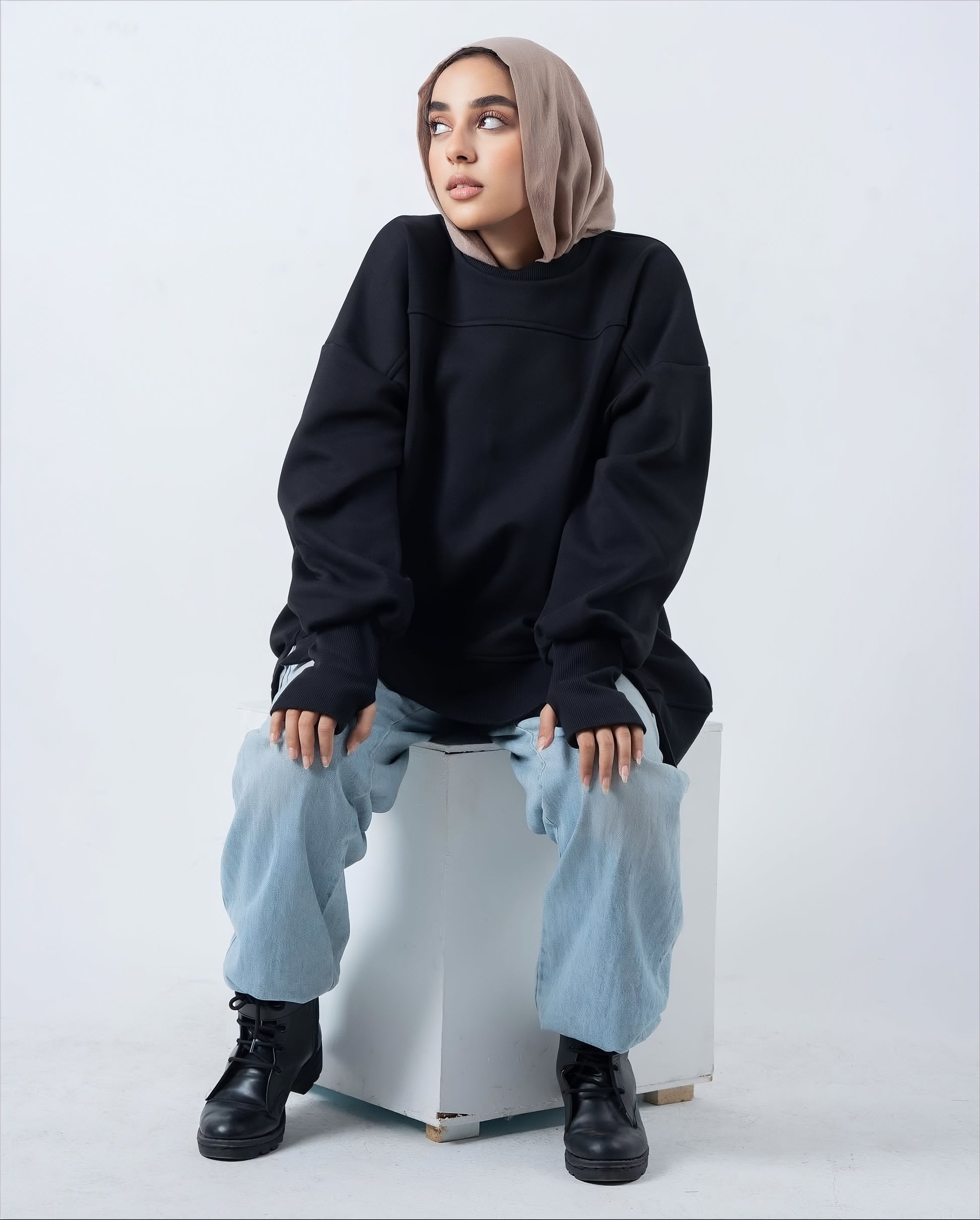 Black Puffy Sweatshirt