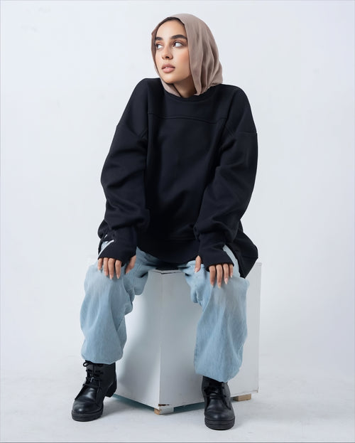 Black Puffy Sweatshirt