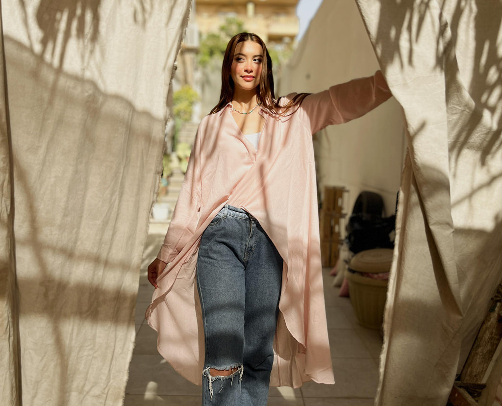 Powder Pink Linen Shirt