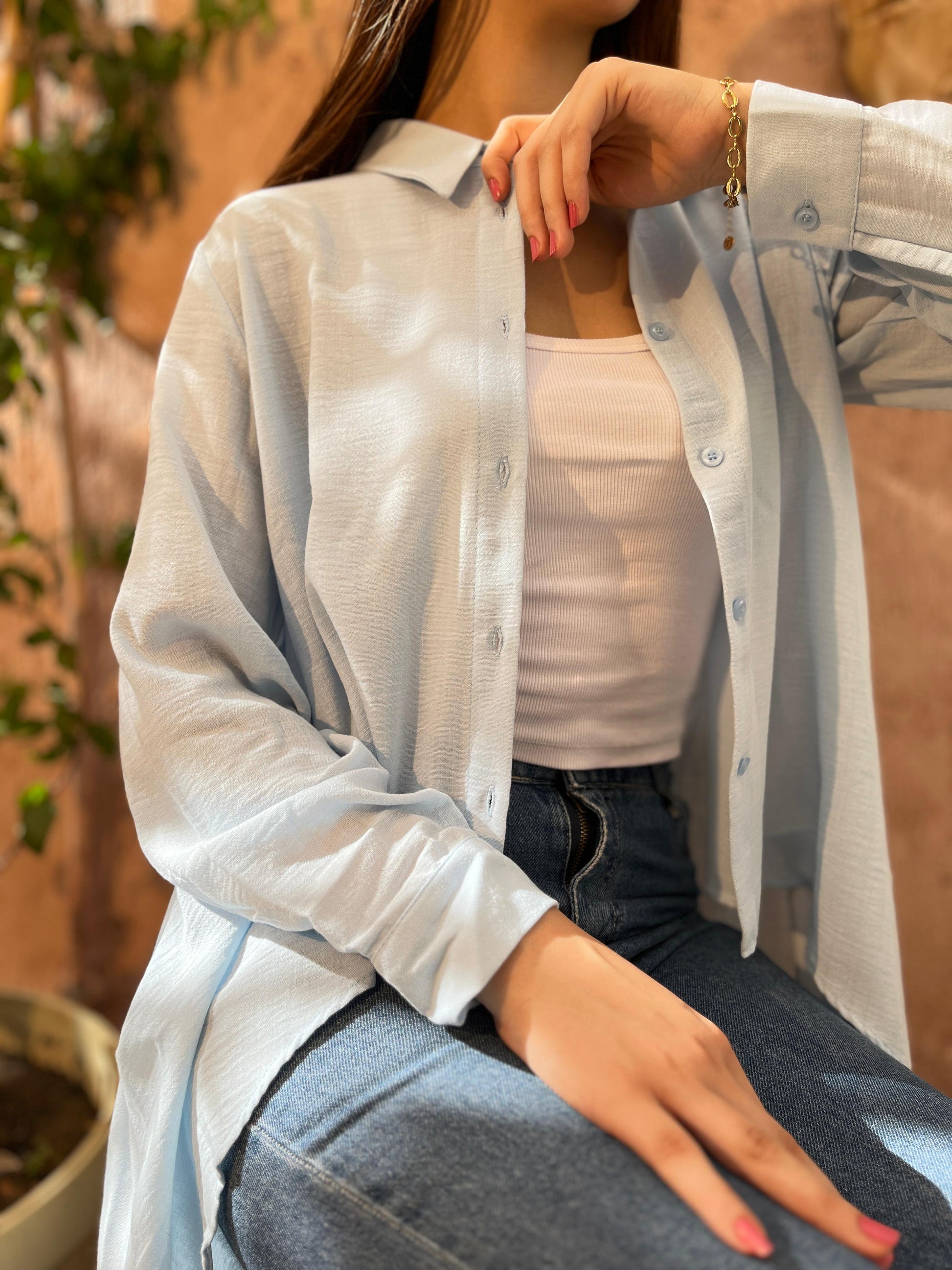 BabyBlue Linen Shirt