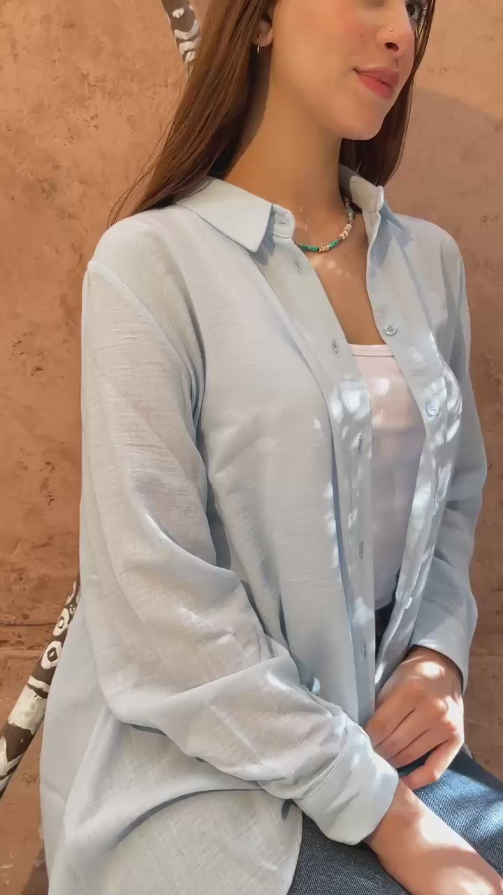 BabyBlue Linen Shirt
